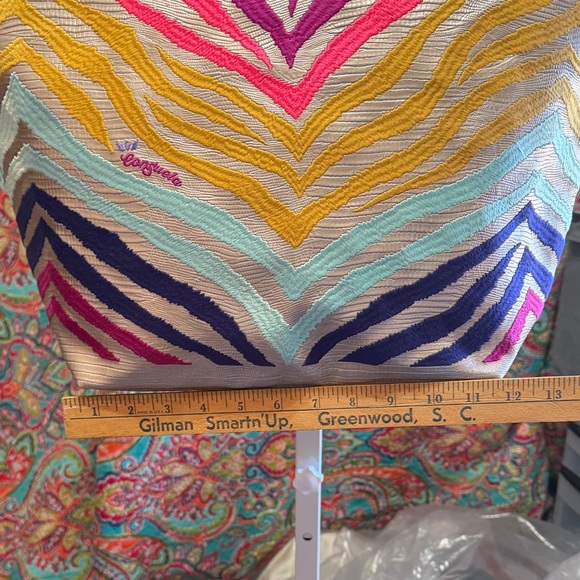 Consuela Vibrant Zigzag Tote in Pink, Yellow, and Blue - Picture 2 of 15